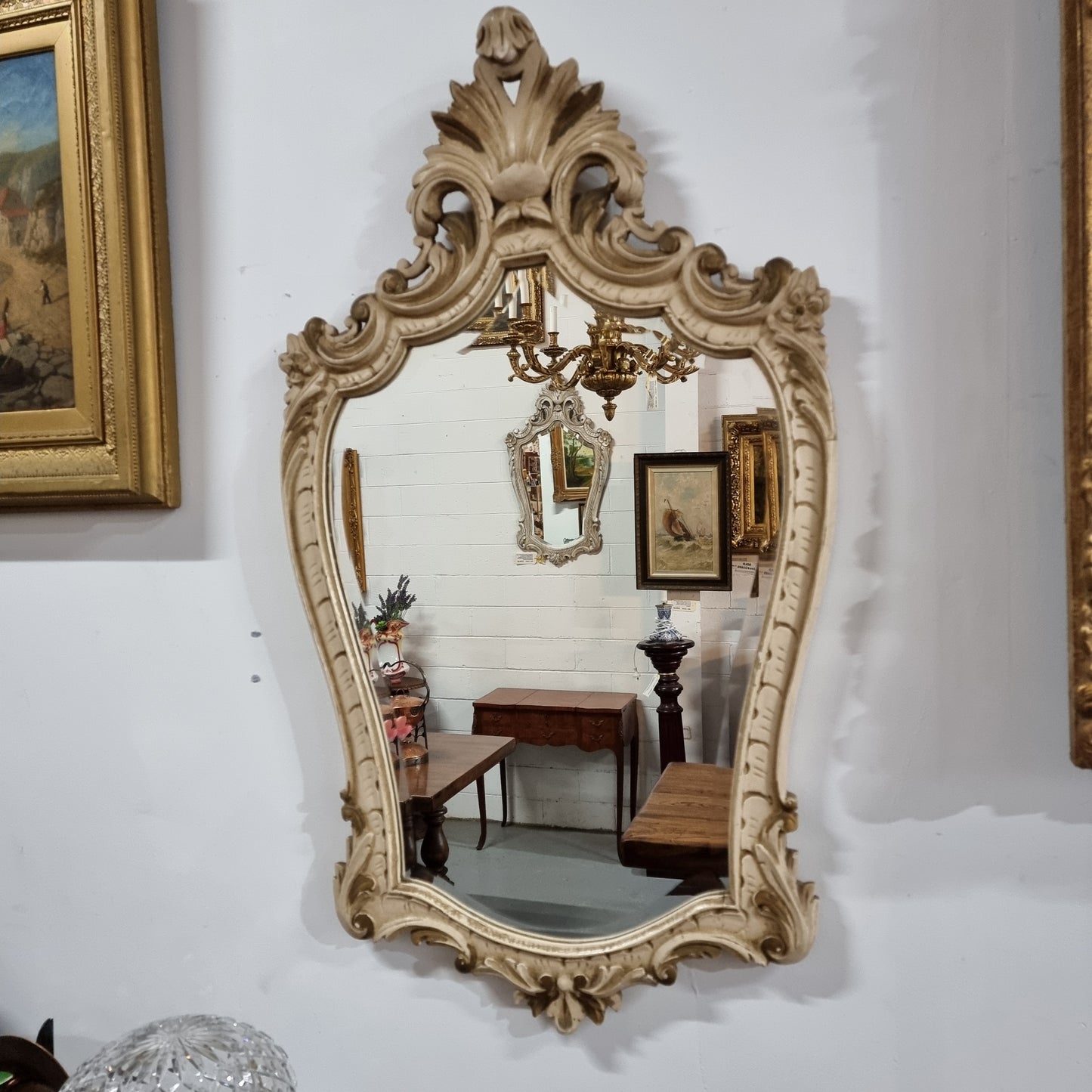 Shabby Chic Louis XVth Style Wall Mirror
