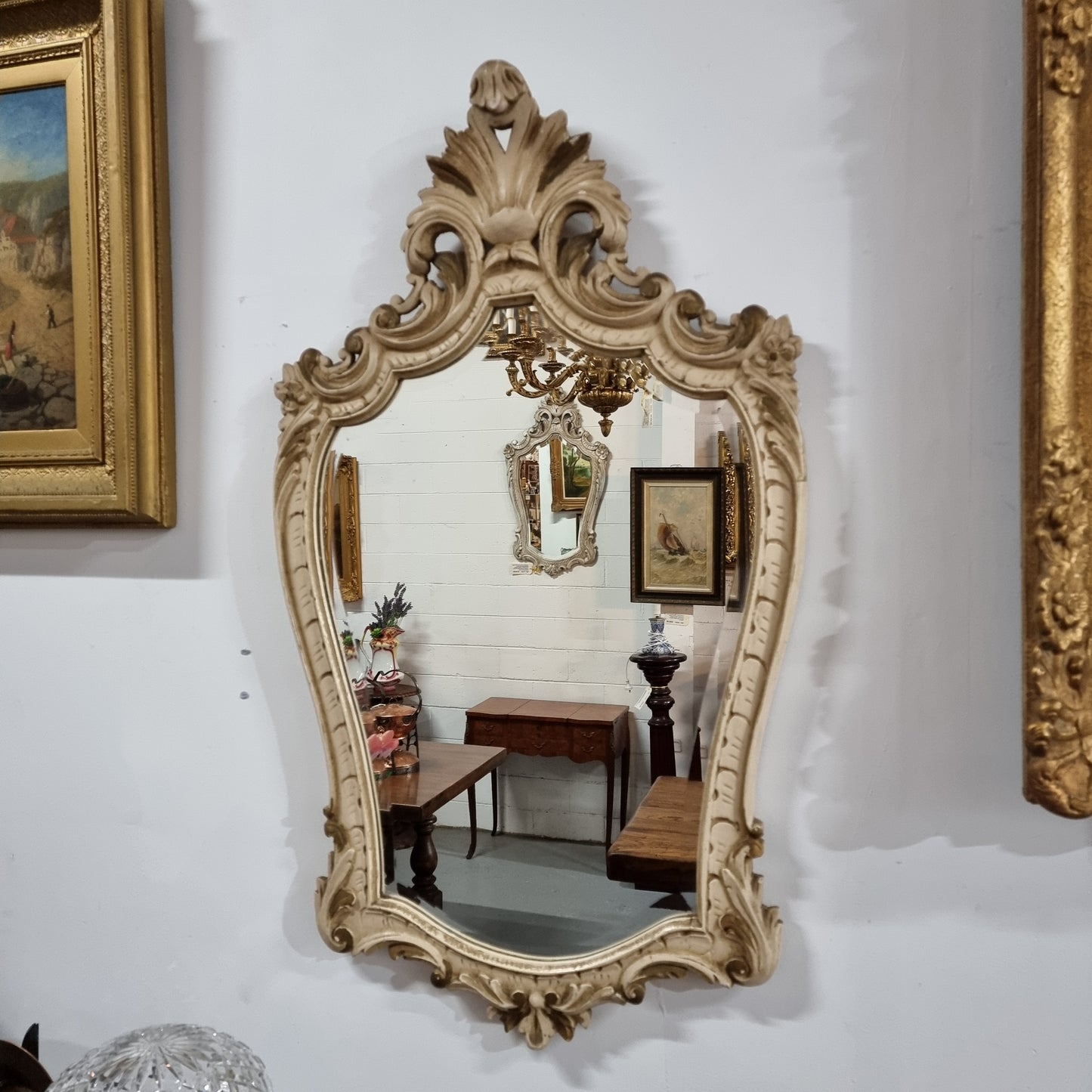 Shabby Chic Louis XVth Style Wall Mirror