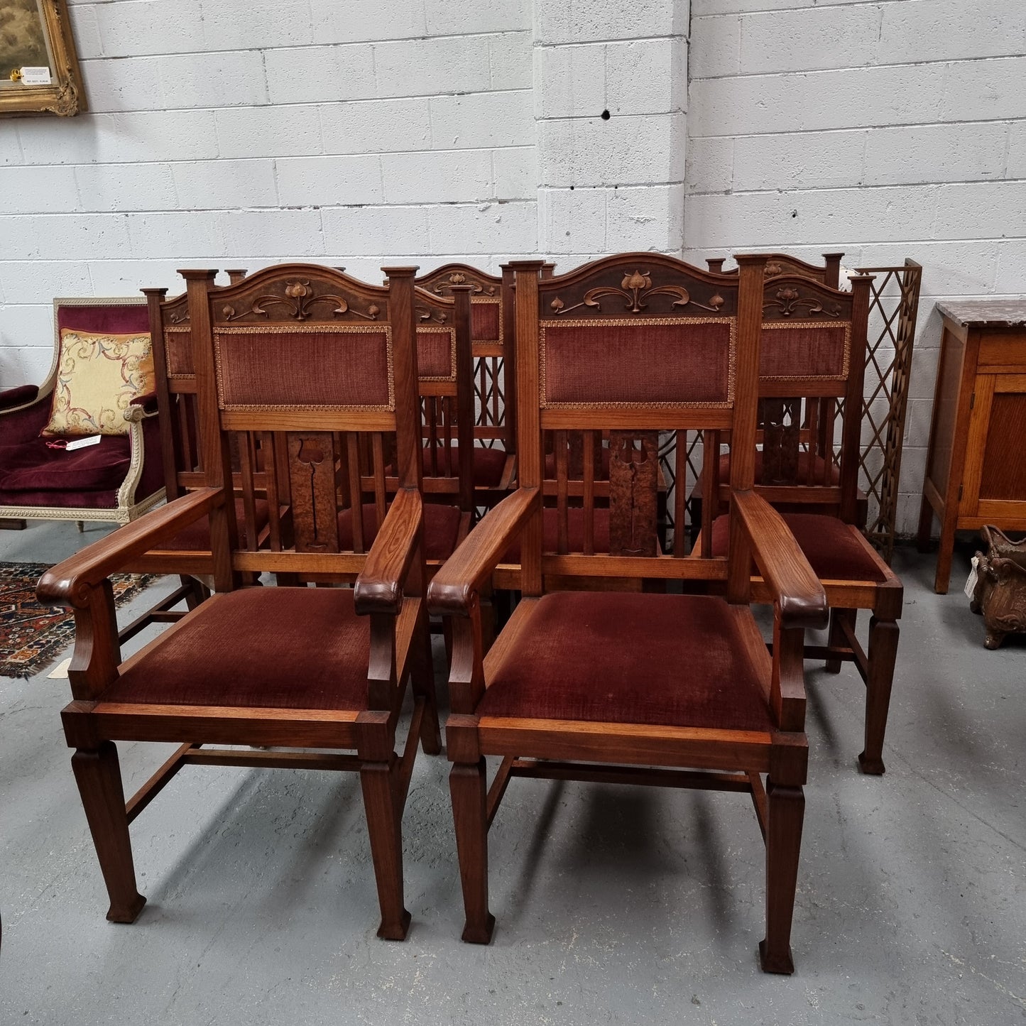 Australian Blackwood Art Nouveau Set Of Chairs