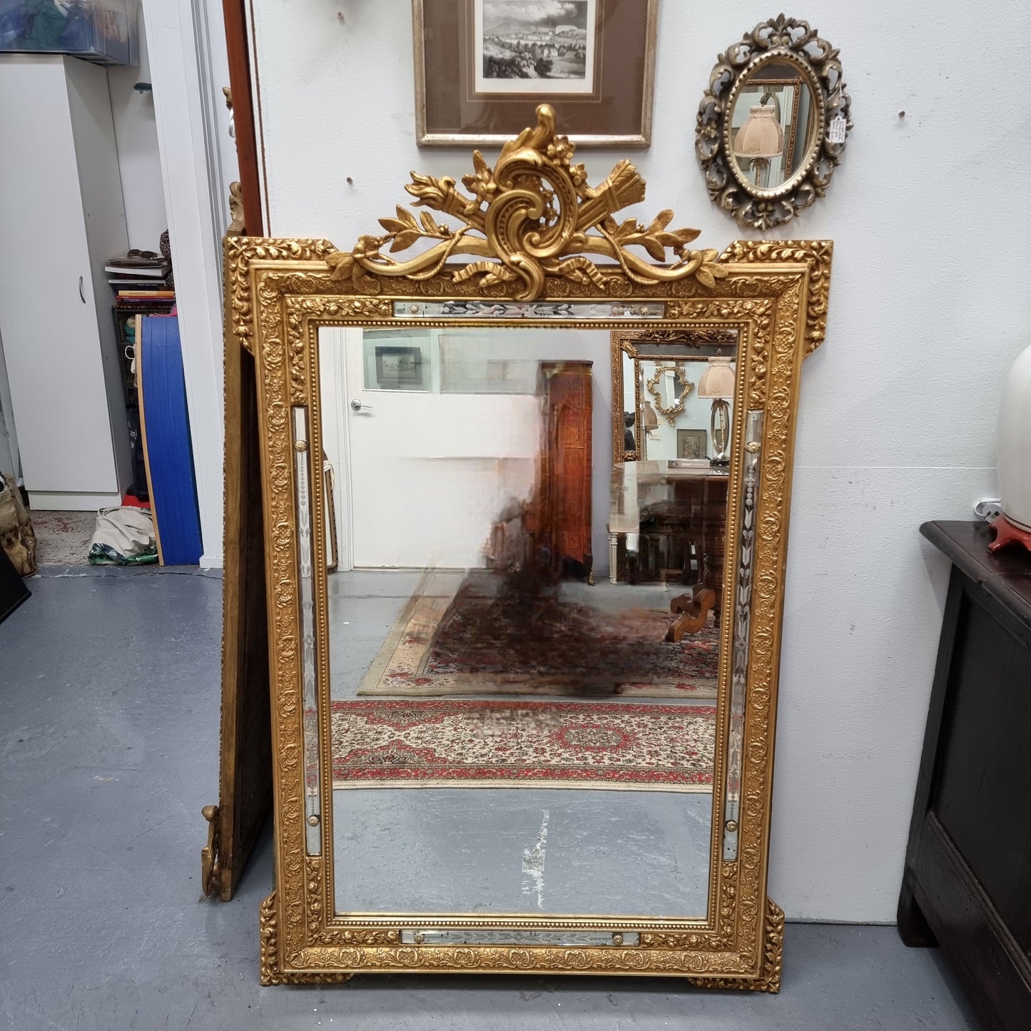 Late 19th Century French Gilt Cushion Mirror