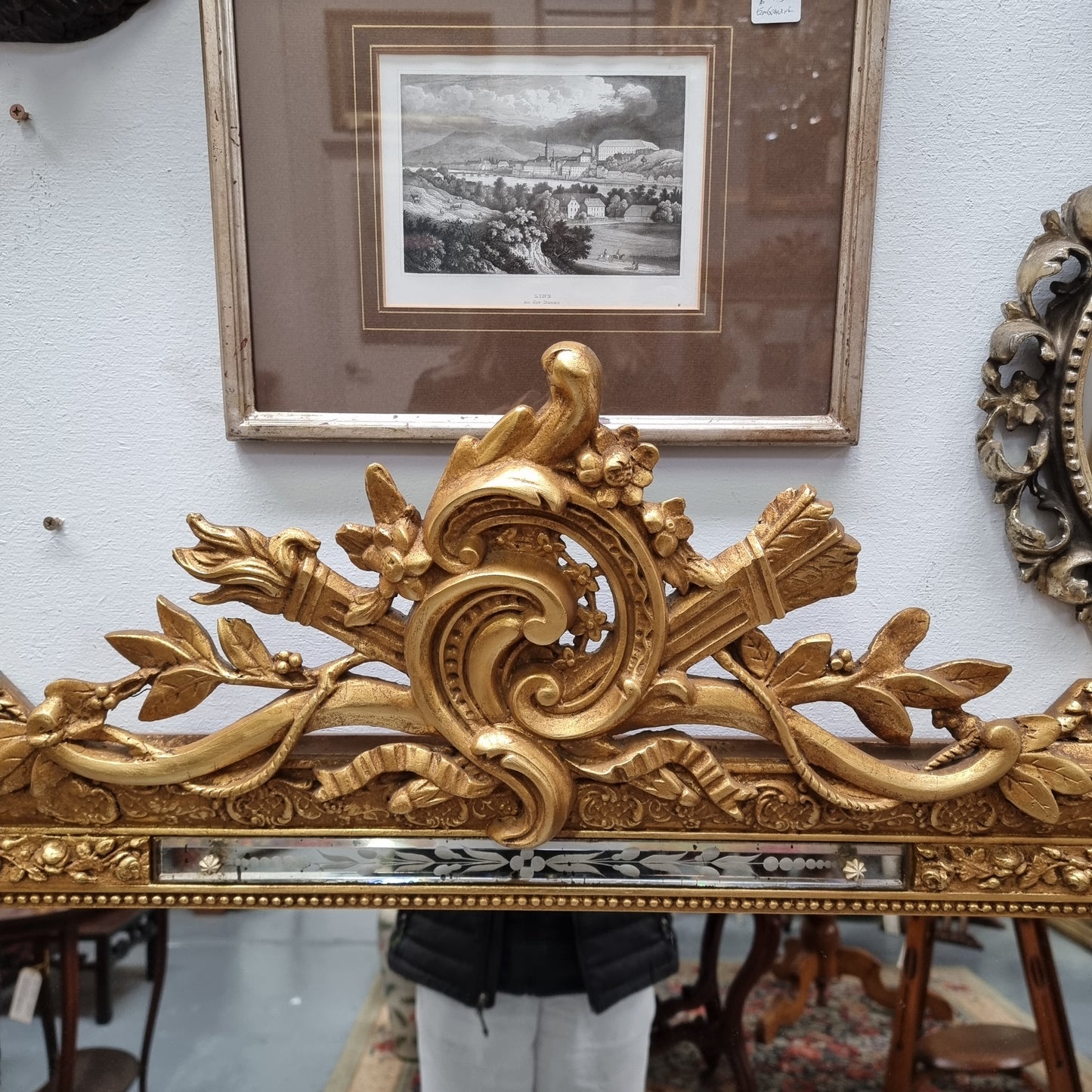 Late 19th Century French Gilt Cushion Mirror