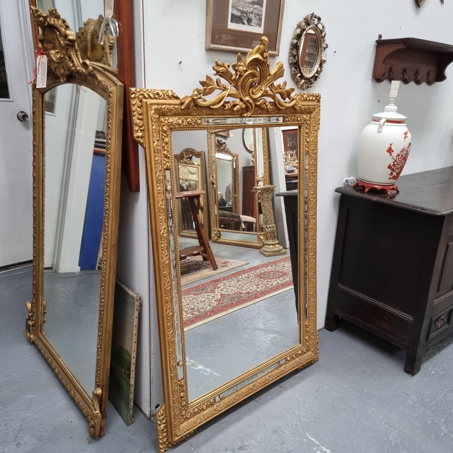 Late 19th Century French Gilt Cushion Mirror