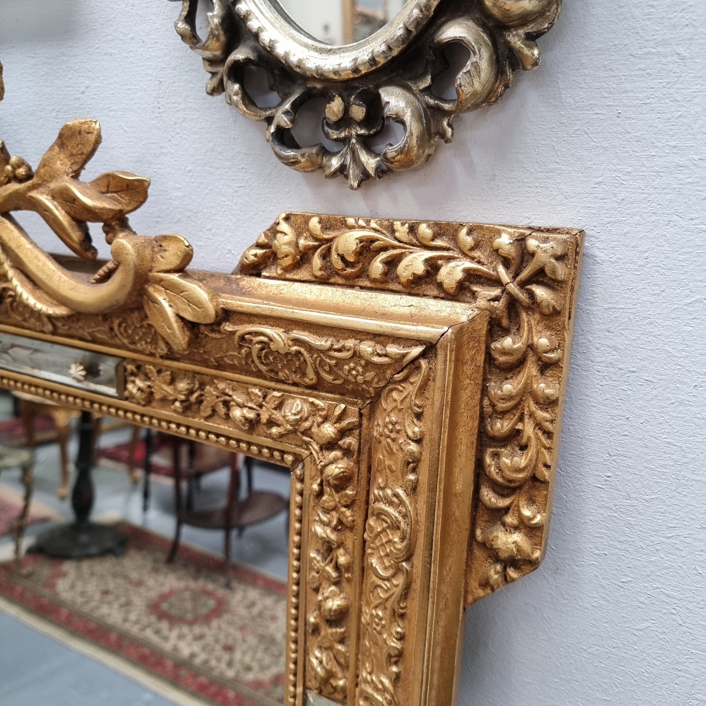 Late 19th Century French Gilt Cushion Mirror