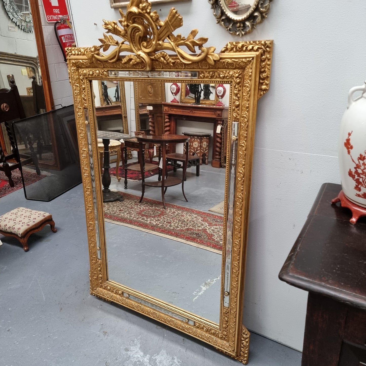 Late 19th Century French Gilt Cushion Mirror