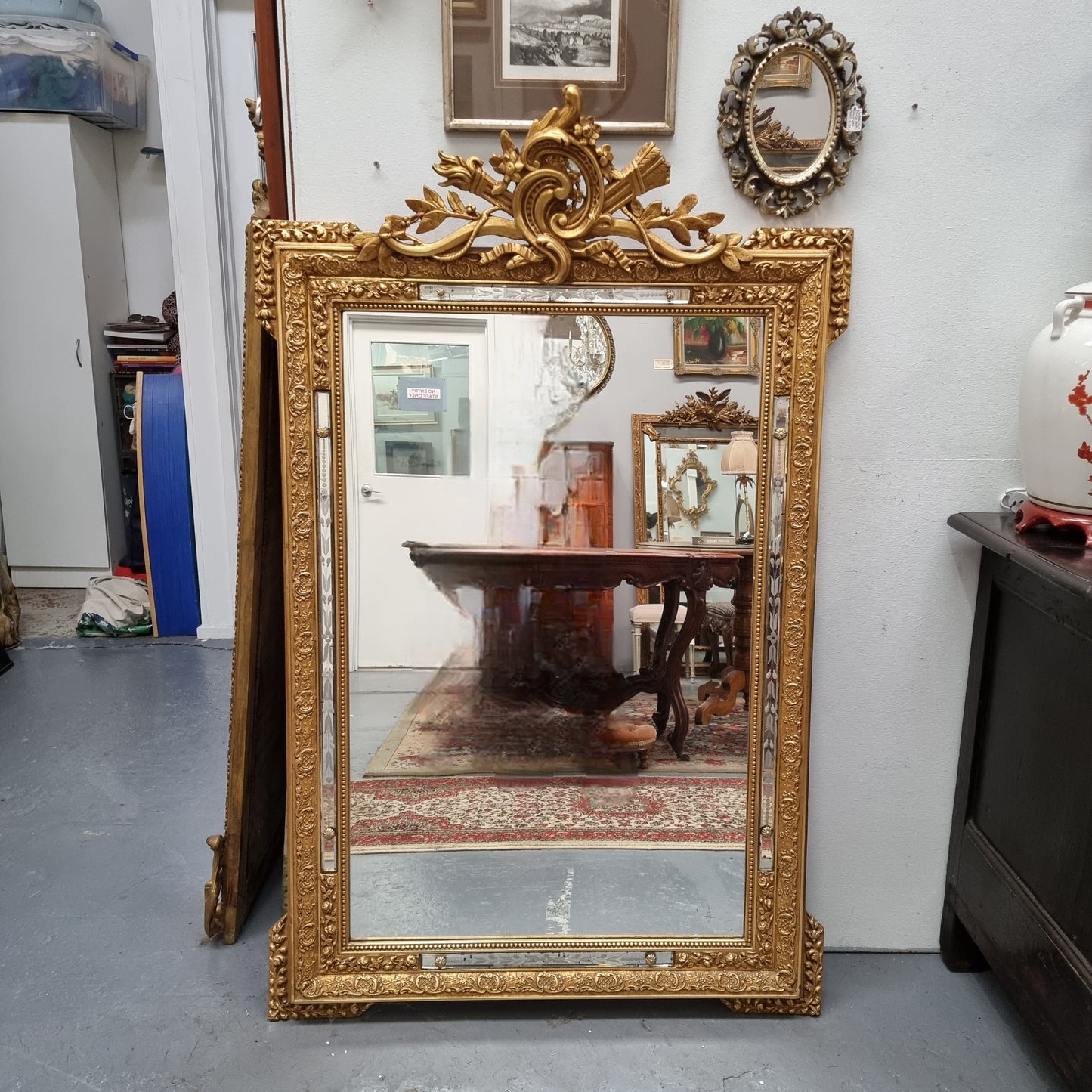 Late 19th Century French Gilt Cushion Mirror