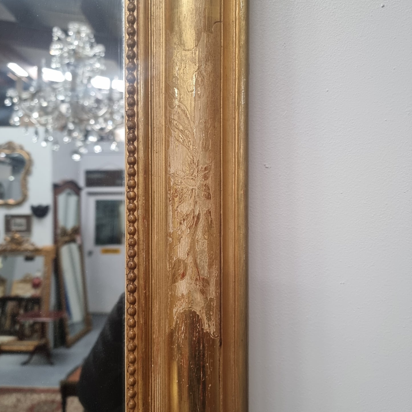 19th Century Louis Philippe Style Water Gilded French Overmantle Mirror