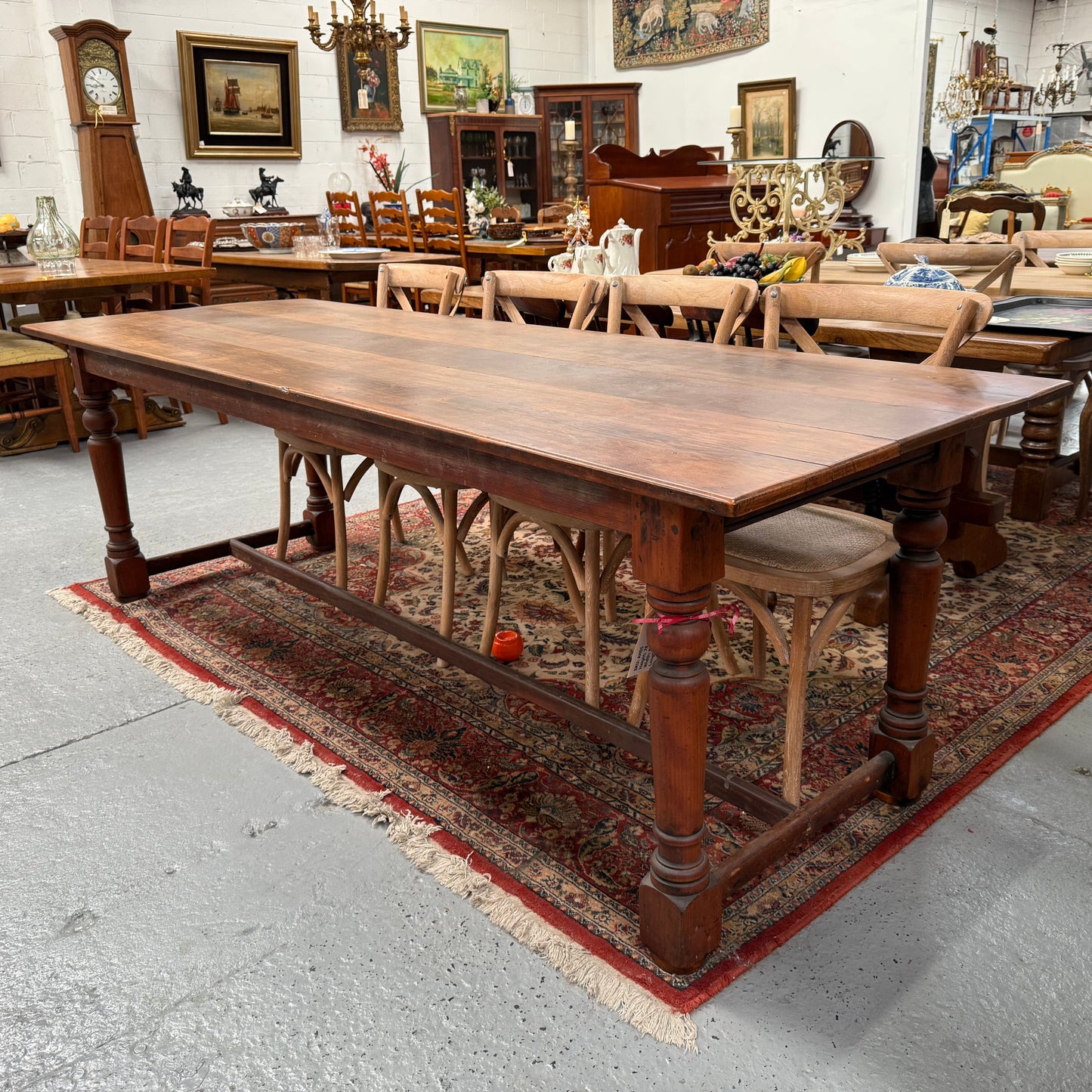 Antique Cherry Wood Farmhouse Style Table