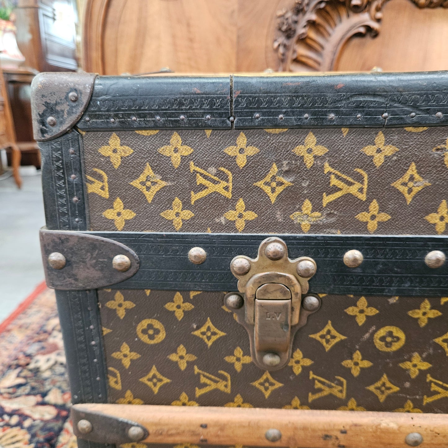 Antique Louis Vuitton Special Order Wardrobe/Steamer Trunk
