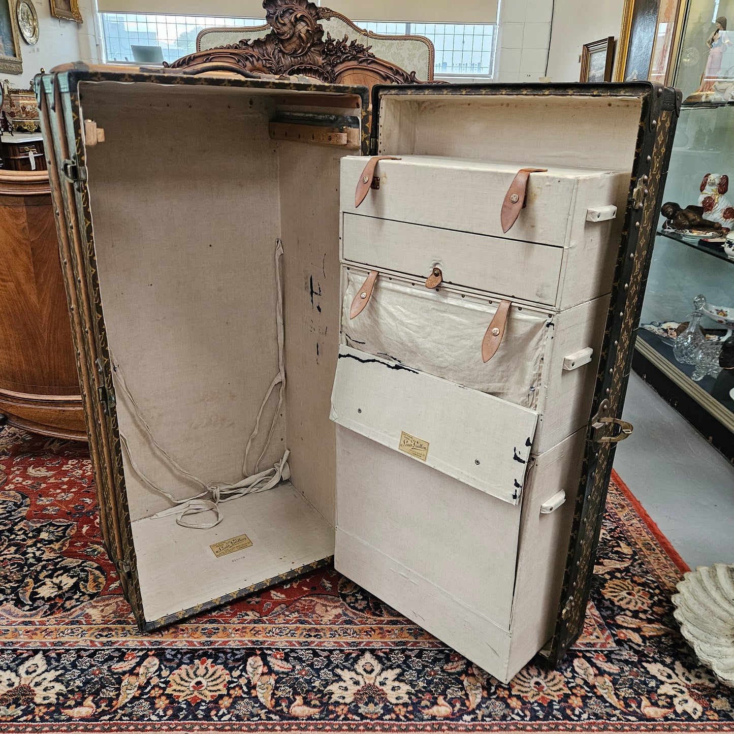 Antique Louis Vuitton Special Order Wardrobe/Steamer Trunk