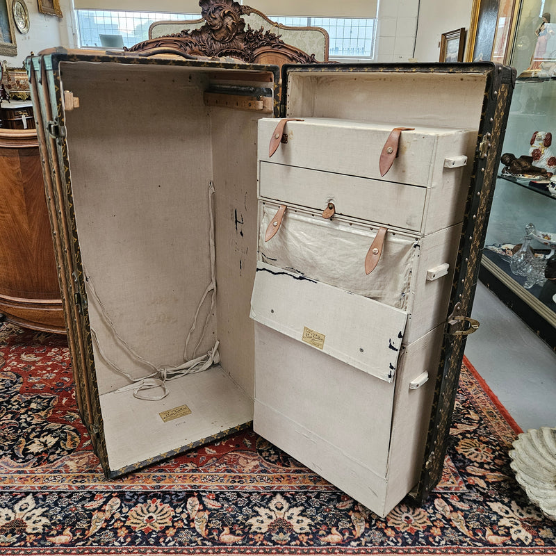 Antique Louis Vuitton Special Order Wardrobe/Steamer Trunk
