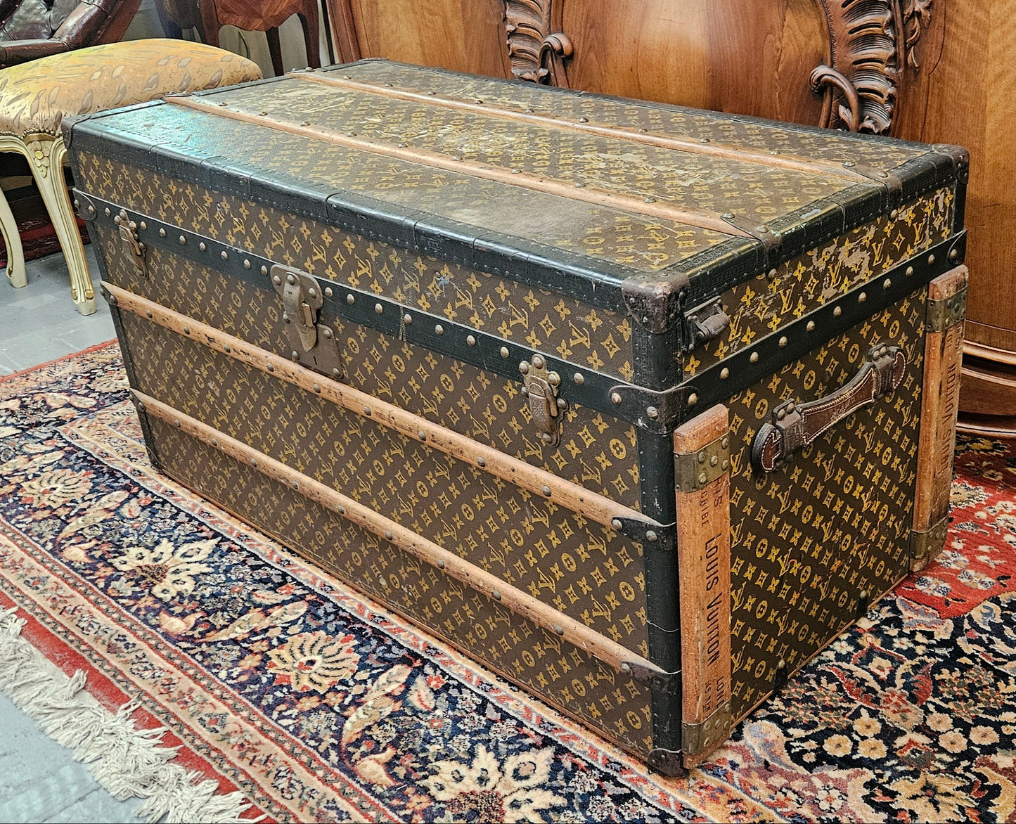 Antique Louis Vuitton Special Order Wardrobe/Steamer Trunk