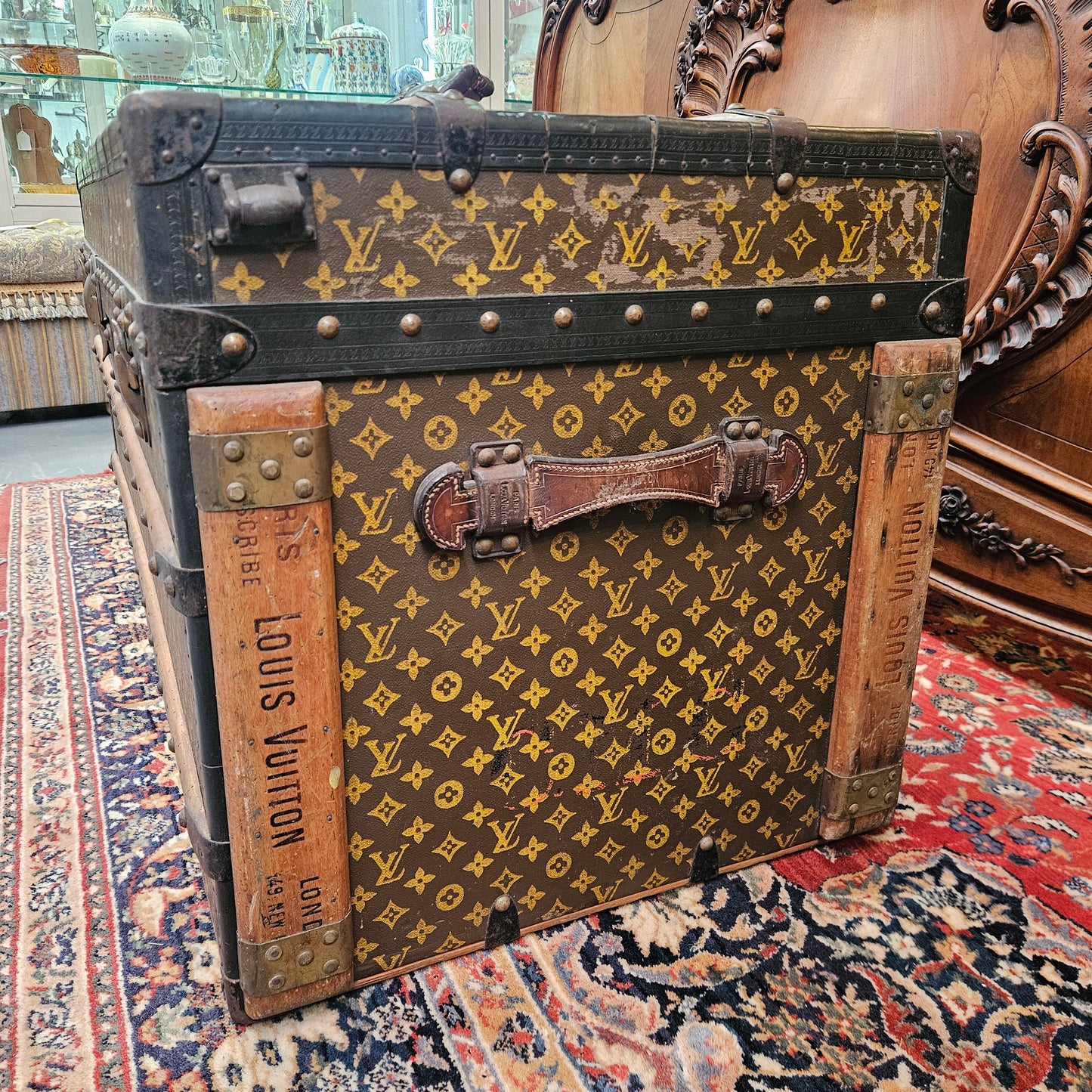 Antique Louis Vuitton Special Order Wardrobe/Steamer Trunk