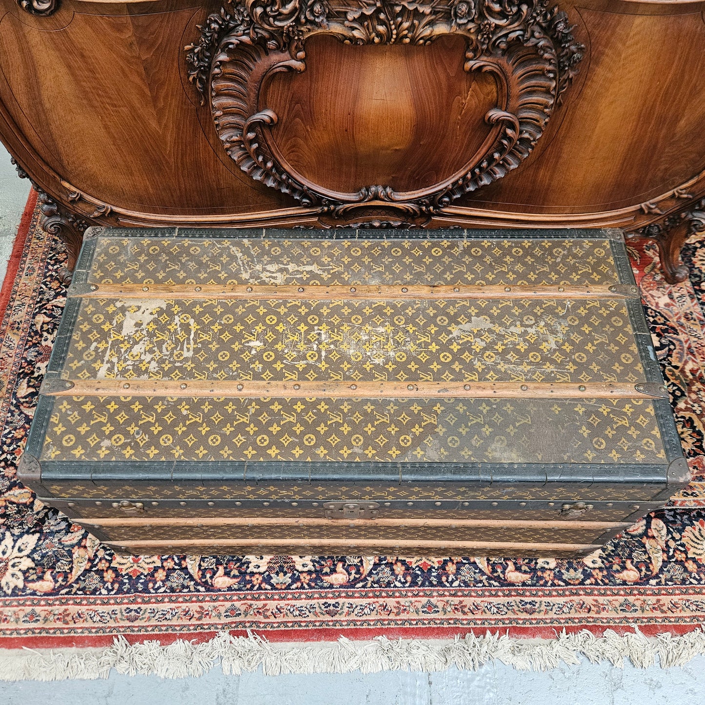 Antique Louis Vuitton Special Order Wardrobe/Steamer Trunk