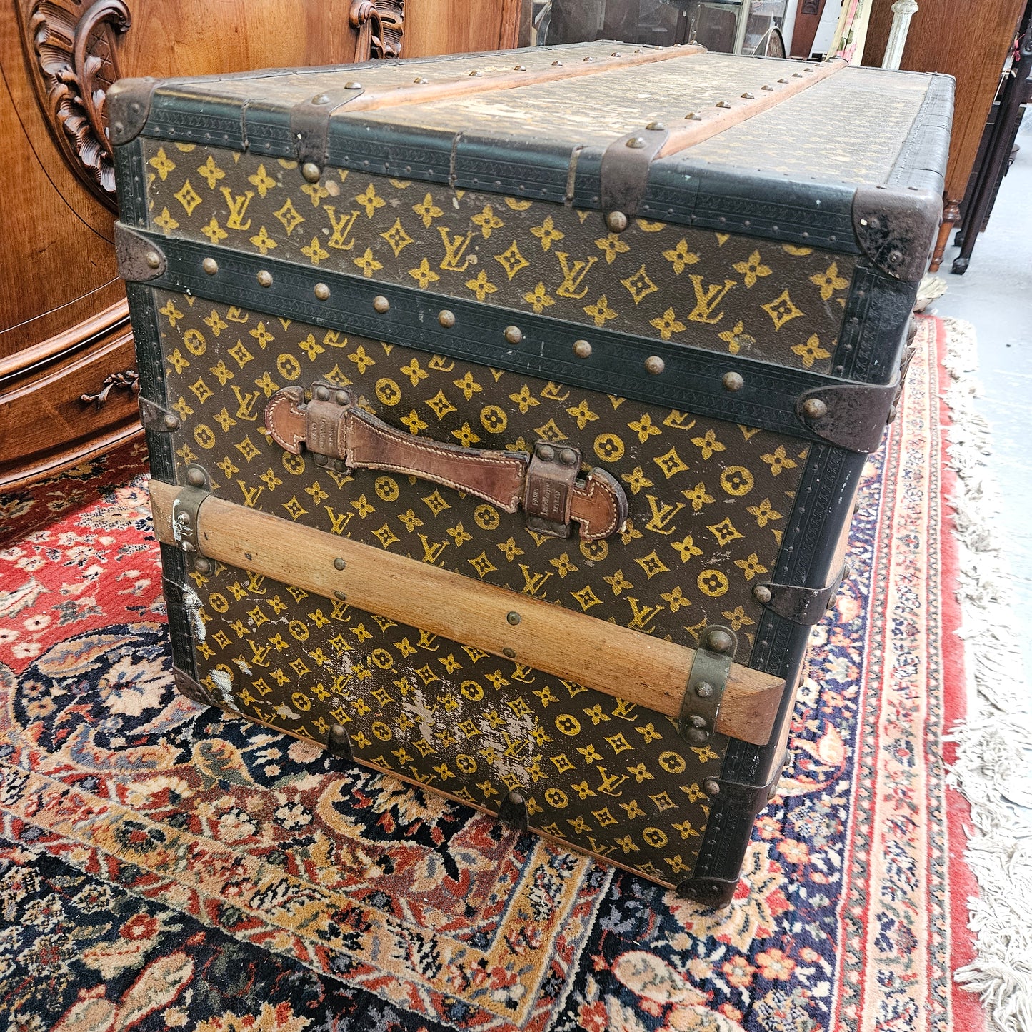 Antique Louis Vuitton Special Order Wardrobe/Steamer Trunk