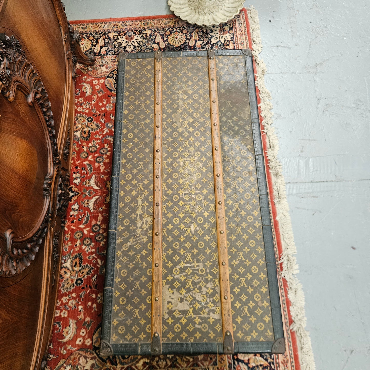 Antique Louis Vuitton Special Order Wardrobe/Steamer Trunk