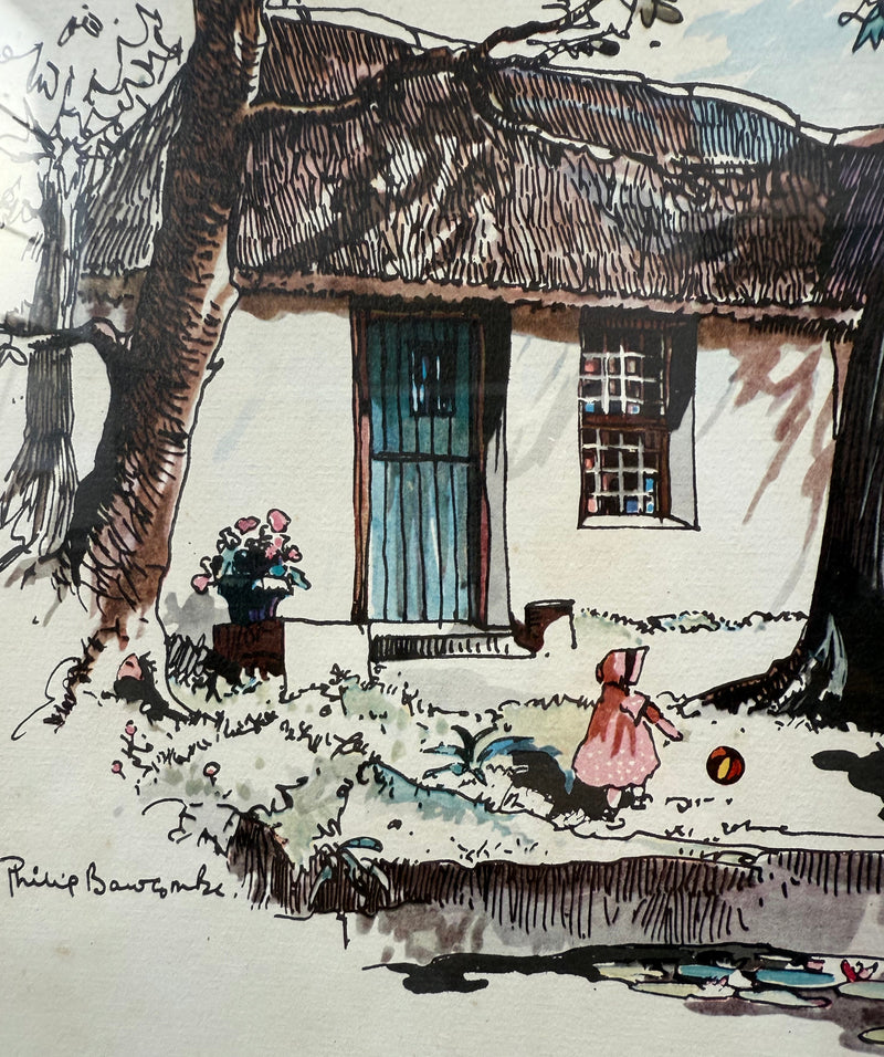 Framed Mixed Media "The Slave Bell Old Nectar Farm C.P" By Philip Bawcombe (British and South Africa 190)