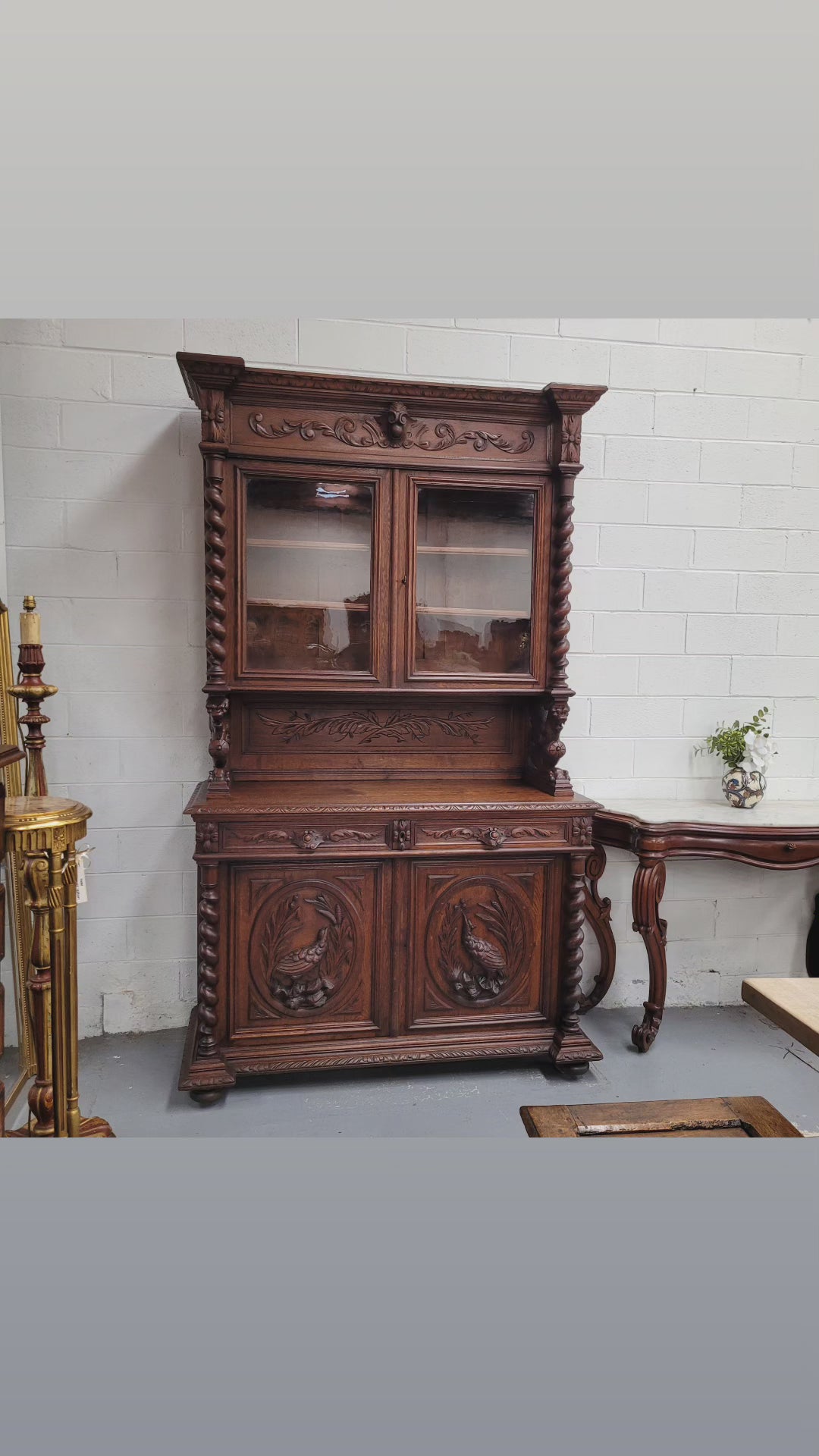 Renaissance Style French Oak Buffet De Corp With Impressive Carvings