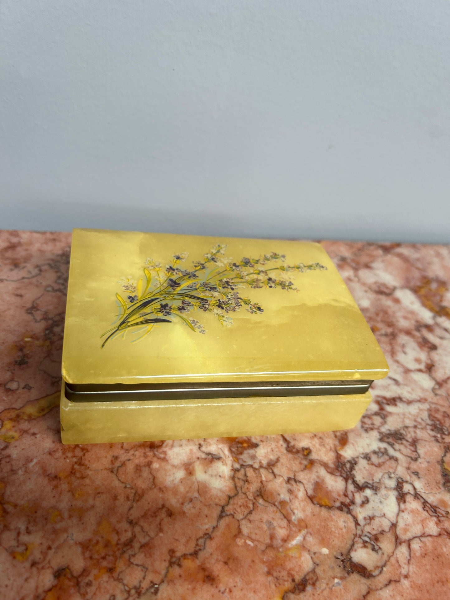 Vintage Alabaster Jewellery Box