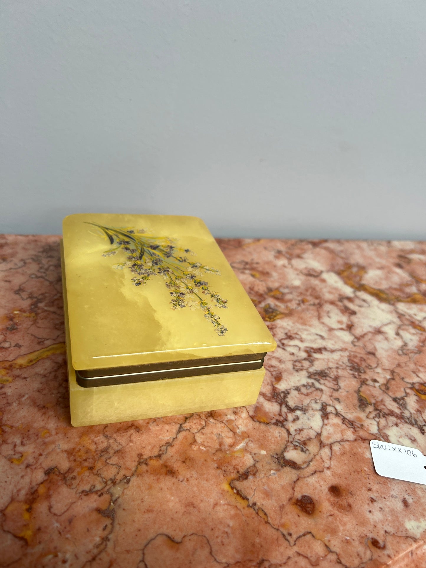 Vintage Alabaster Jewellery Box