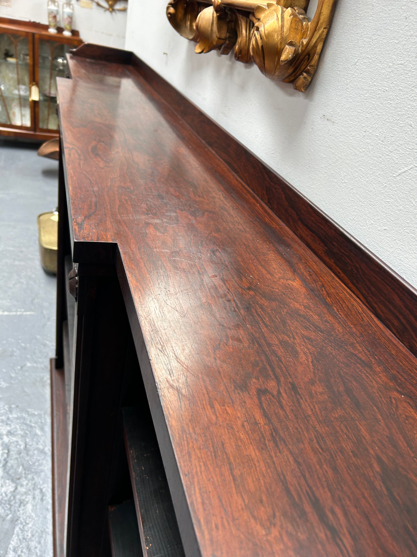 Highly Desirable Rosewood Antique Early 19th Century Free-standing Breakfront Bookcase