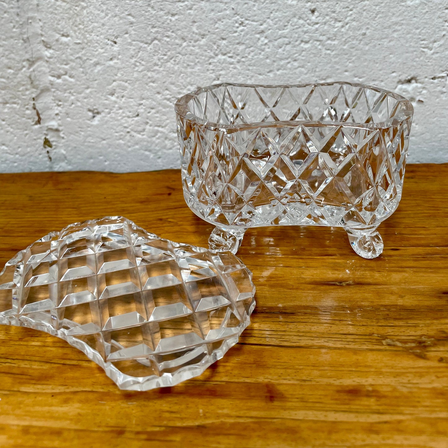 Lovely Vintage Crystal Trinket Box
