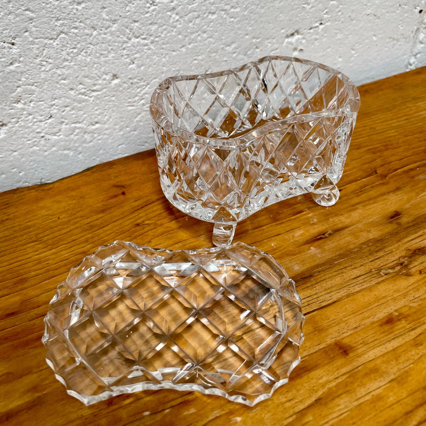 Lovely Vintage Crystal Trinket Box
