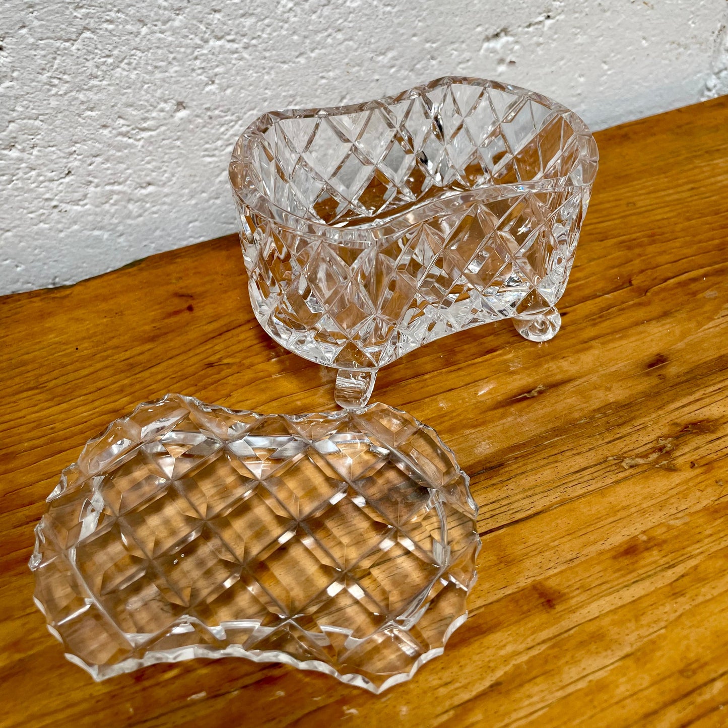 Lovely Vintage Crystal Trinket Box