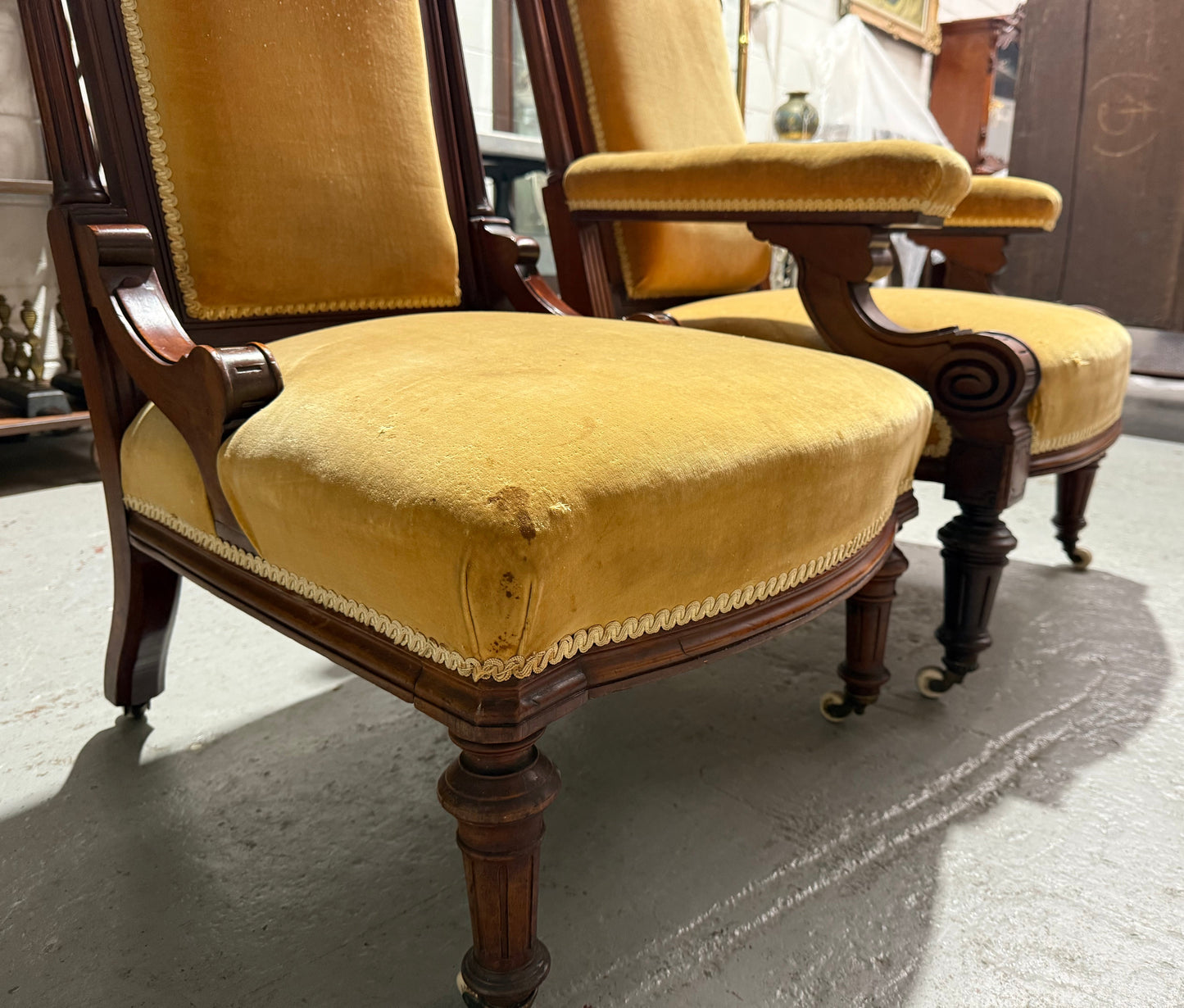 Pair of Late Victorian Mahogany Armchairs