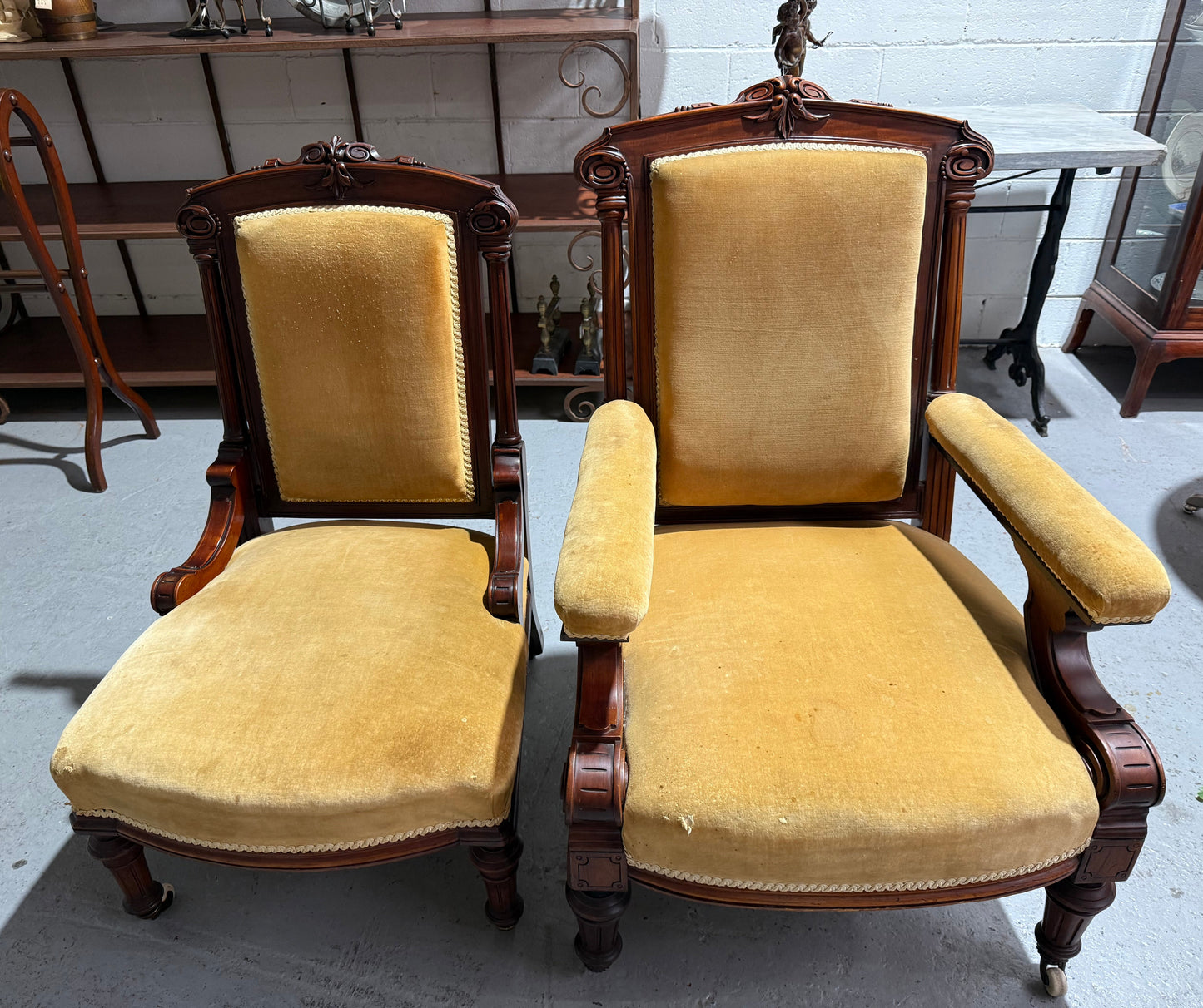 Pair of Late Victorian Mahogany Armchairs