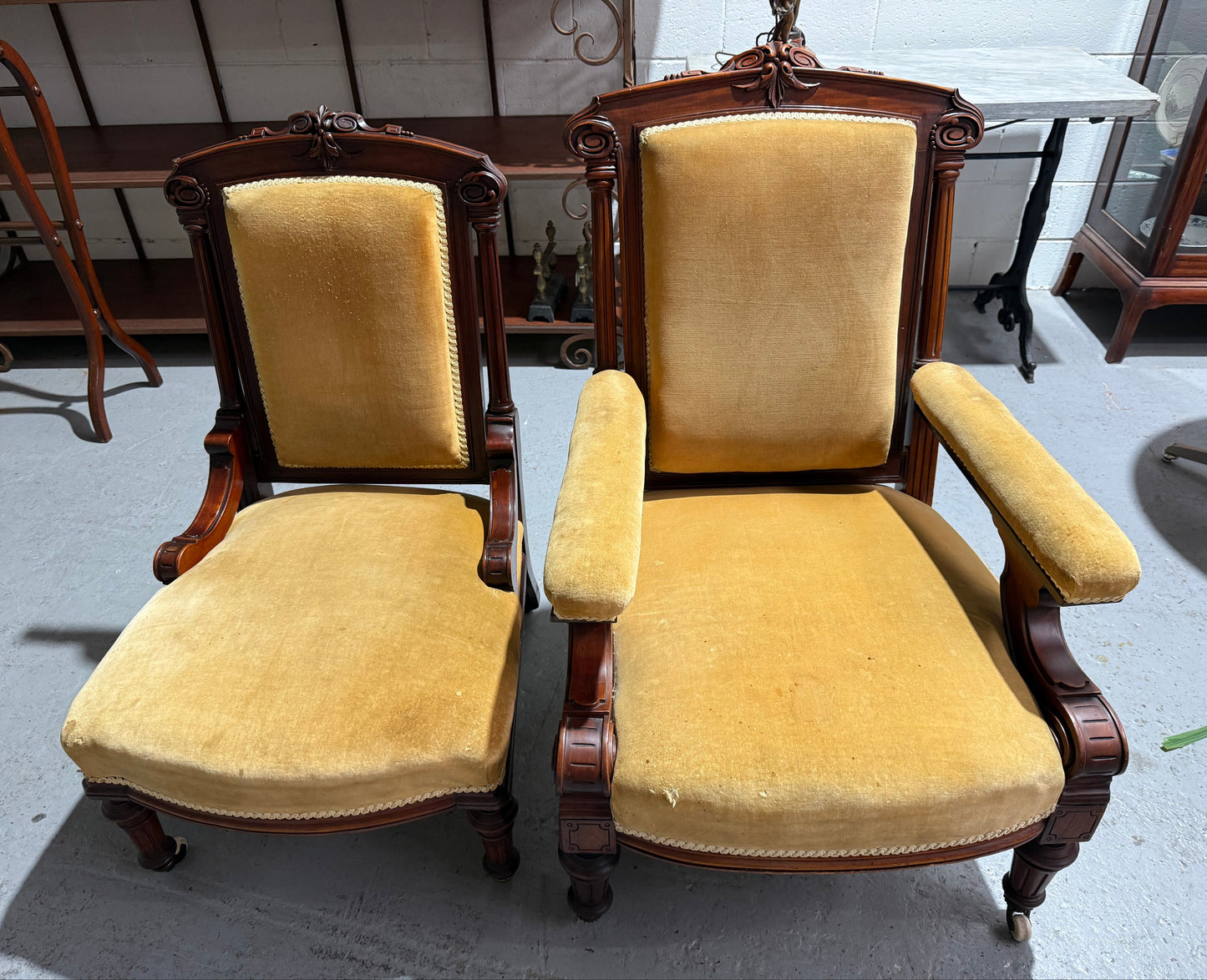 Pair of Late Victorian Mahogany Armchairs