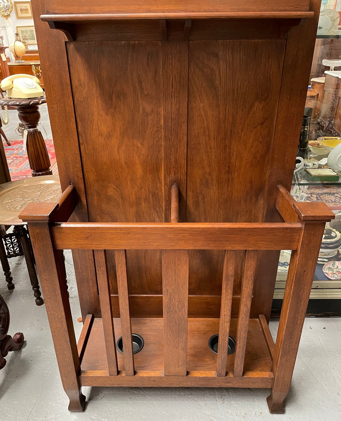 Period Australian Oak Arts & Crafts Hallstand