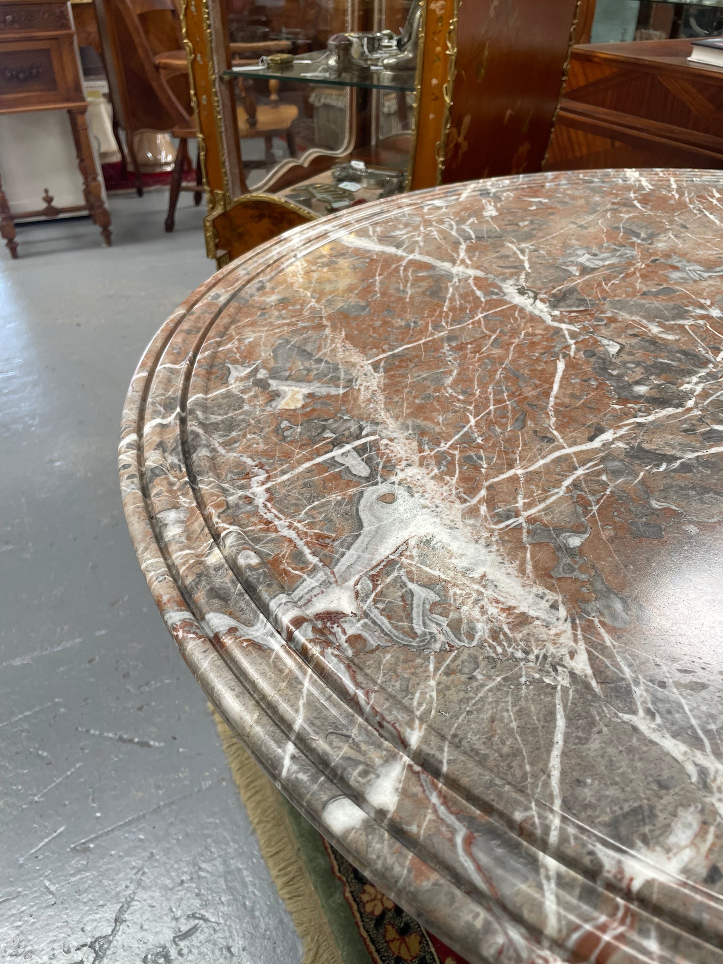 Marble Top Mahogany Gueridon Centre Table Crafted in France C:1860