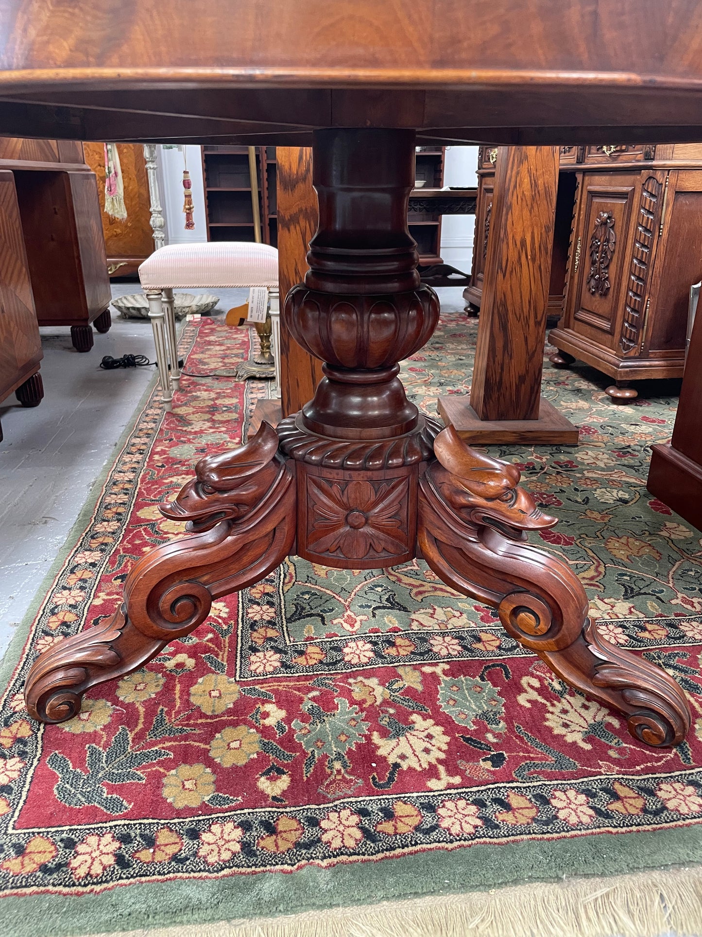 Marble Top Mahogany Gueridon Centre Table Crafted in France C:1860