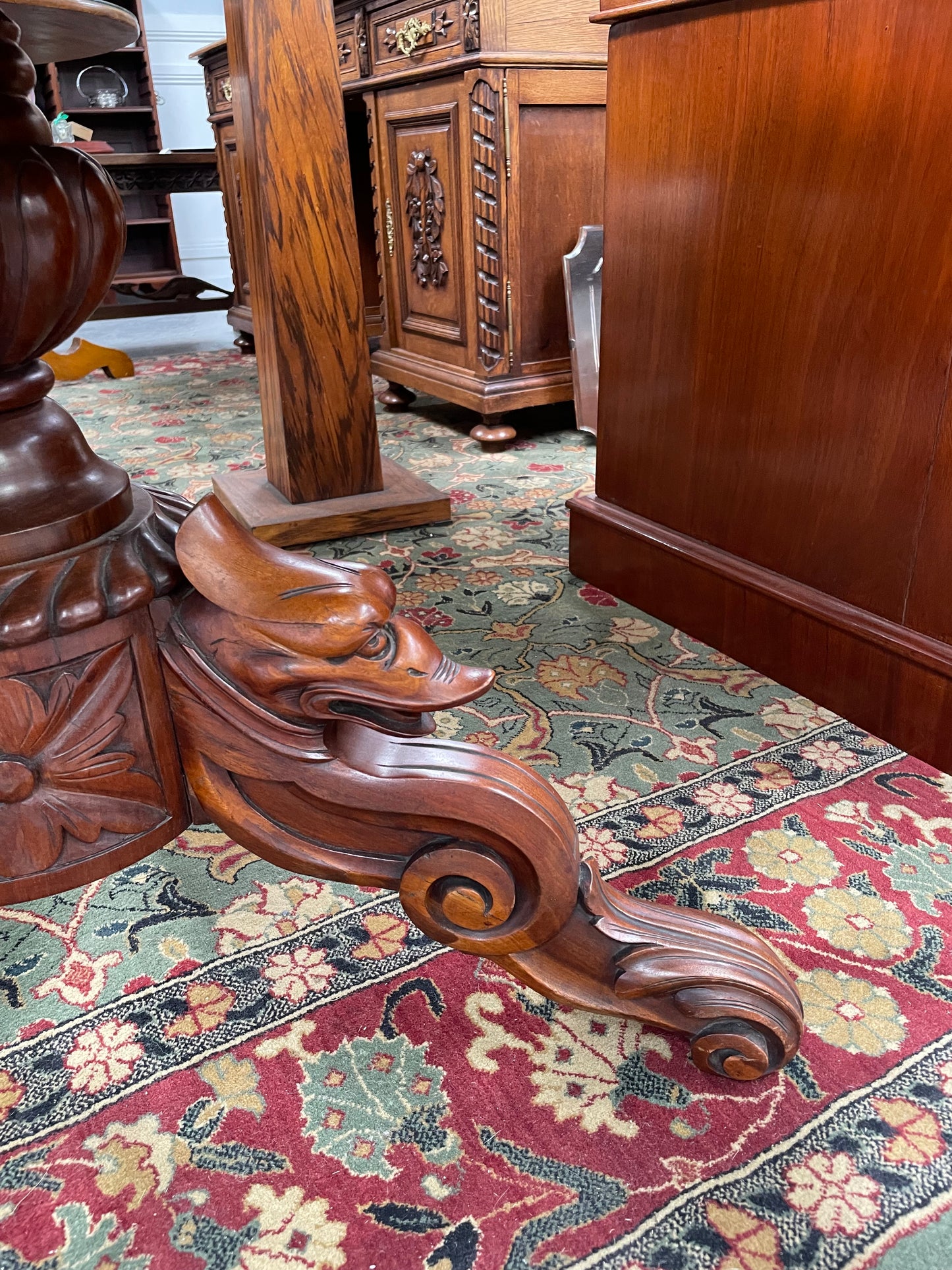 Marble Top Mahogany Gueridon Centre Table Crafted in France C:1860