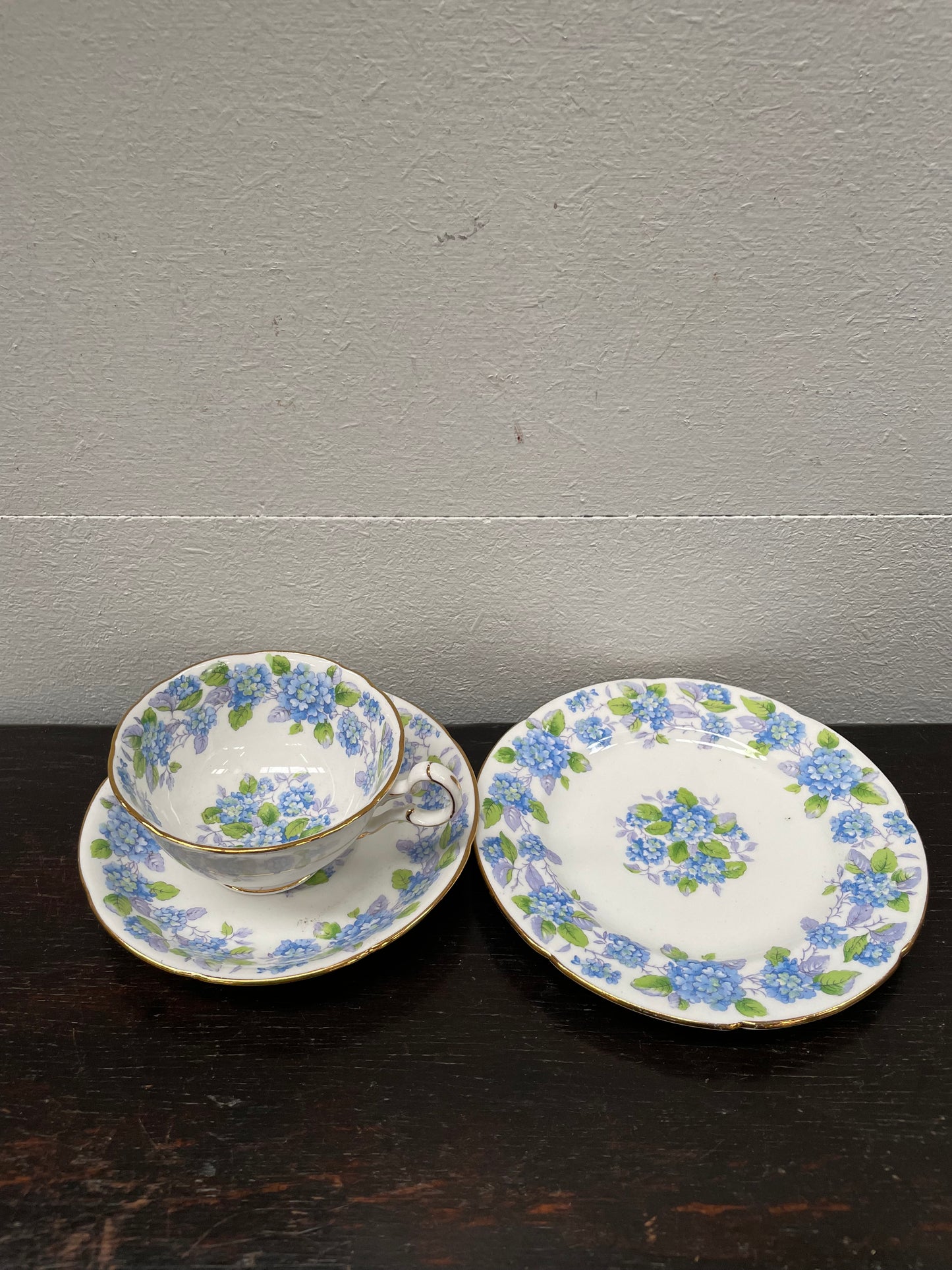 Floral Decorated "Grafton" Trio, Cup Saucer and Plate