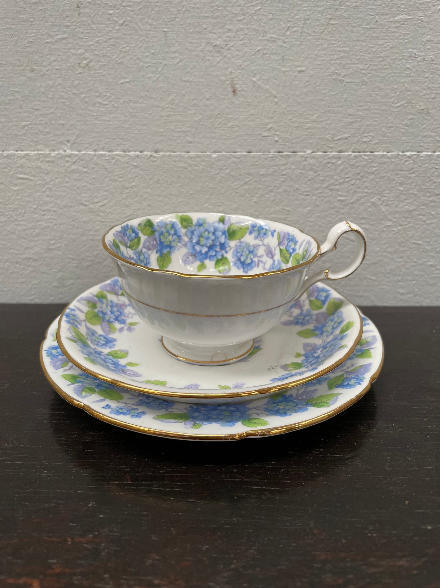 Floral Decorated "Grafton" Trio, Cup Saucer and Plate