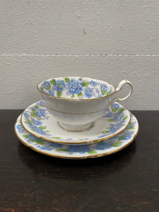 Floral Decorated "Grafton" Trio, Cup Saucer and Plate