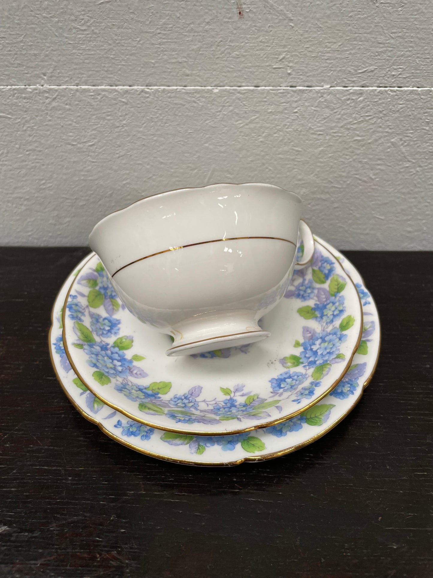 Floral Decorated "Grafton" Trio, Cup Saucer and Plate