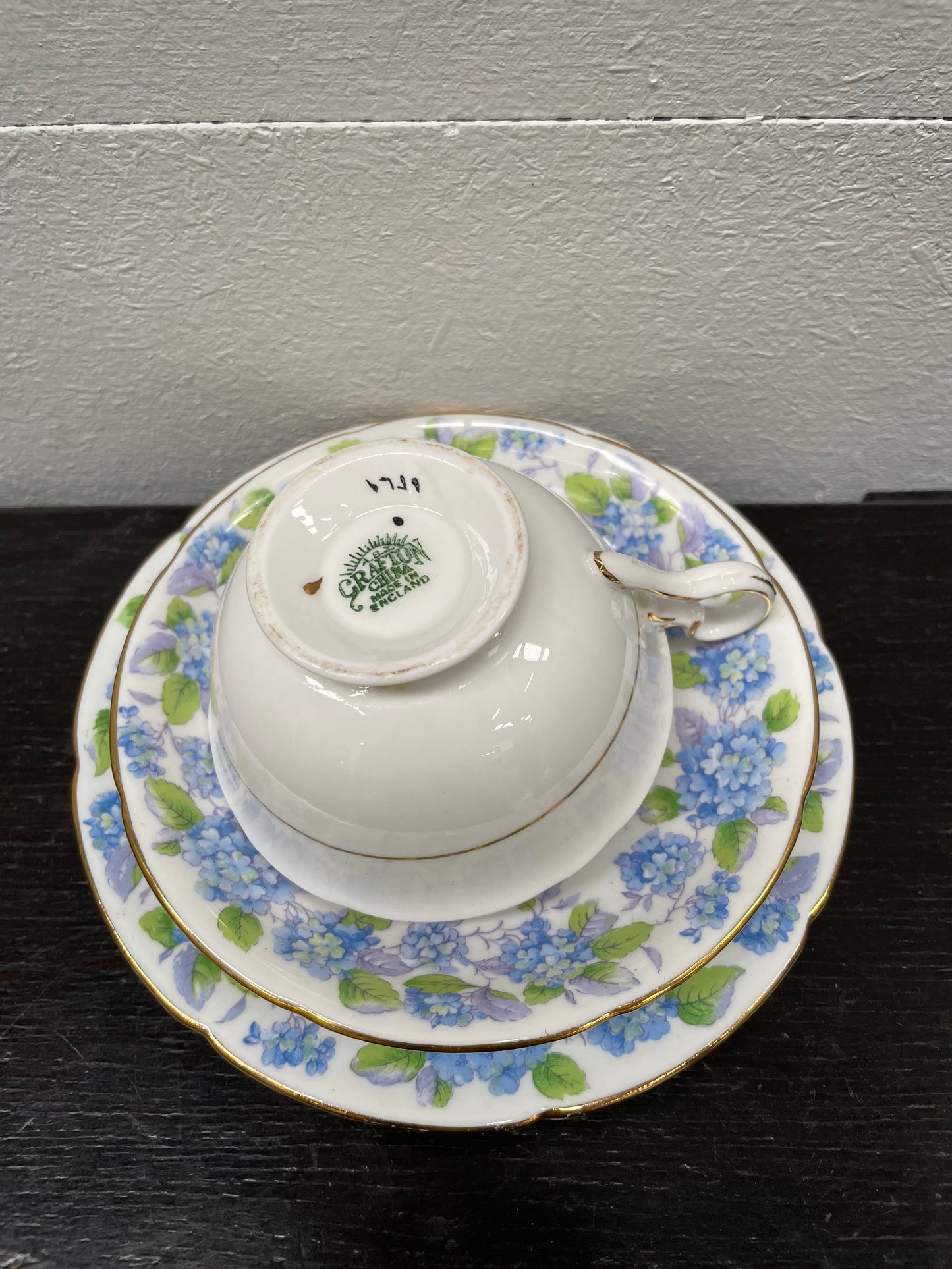 Floral Decorated "Grafton" Trio, Cup Saucer and Plate