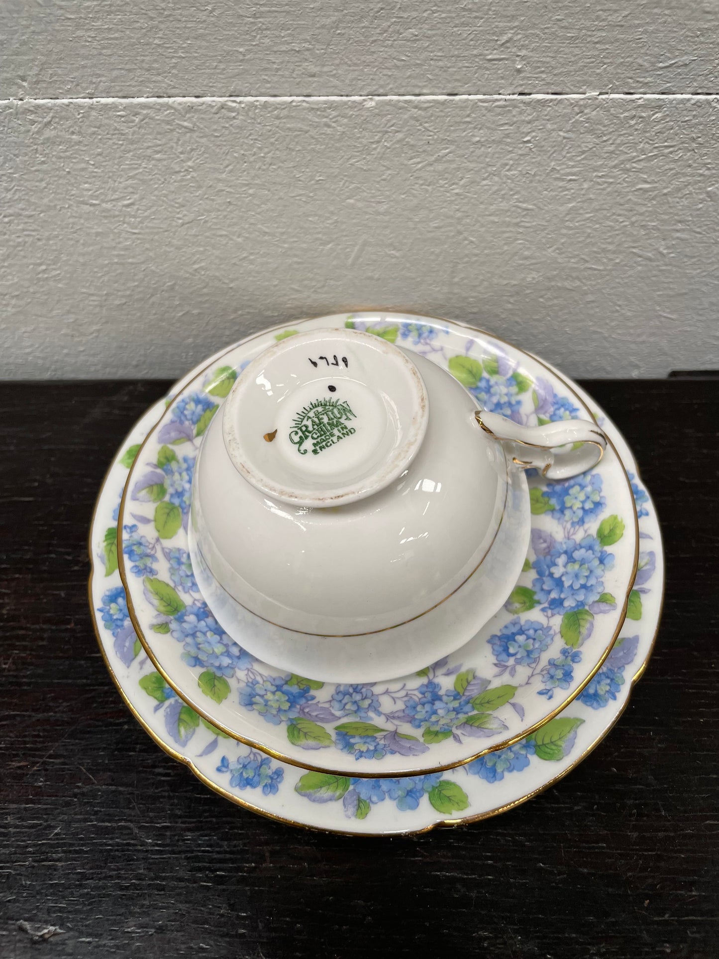 Floral Decorated "Grafton" Trio, Cup Saucer and Plate