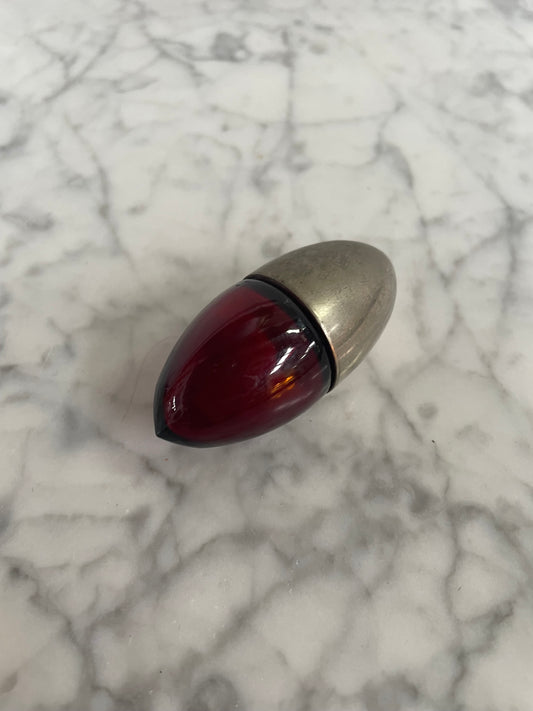Rare Bullet Shaped Ruby & EPNS Silver Vinaigrette