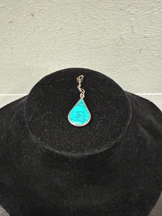 Vintage Silver And Turquoise Pendant