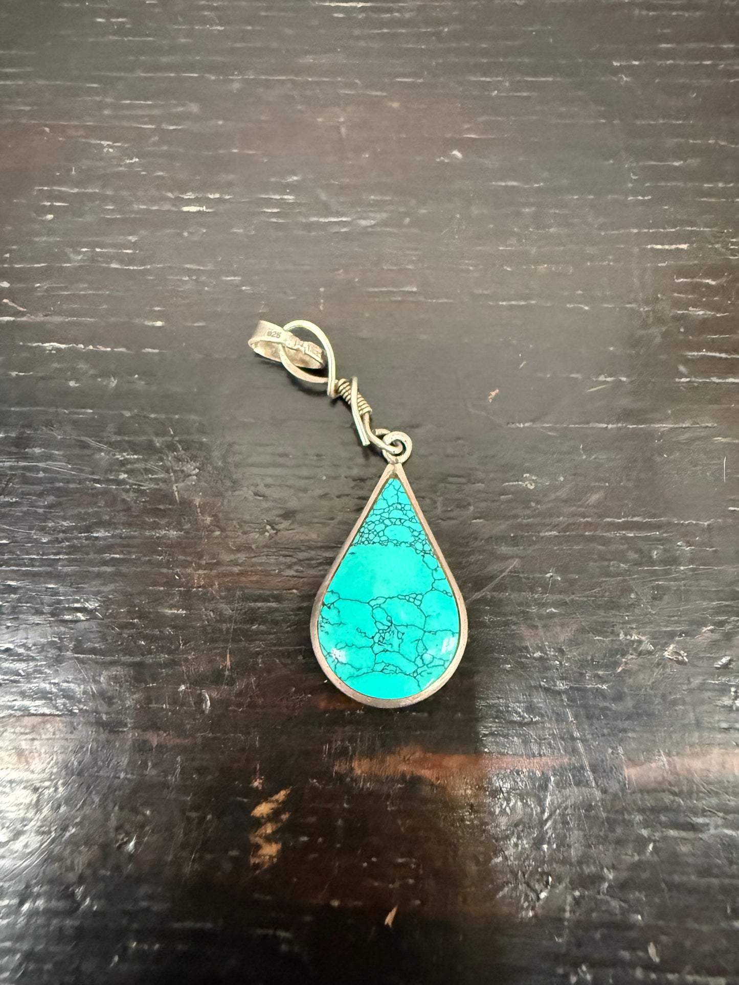 Vintage Silver And Turquoise Pendant
