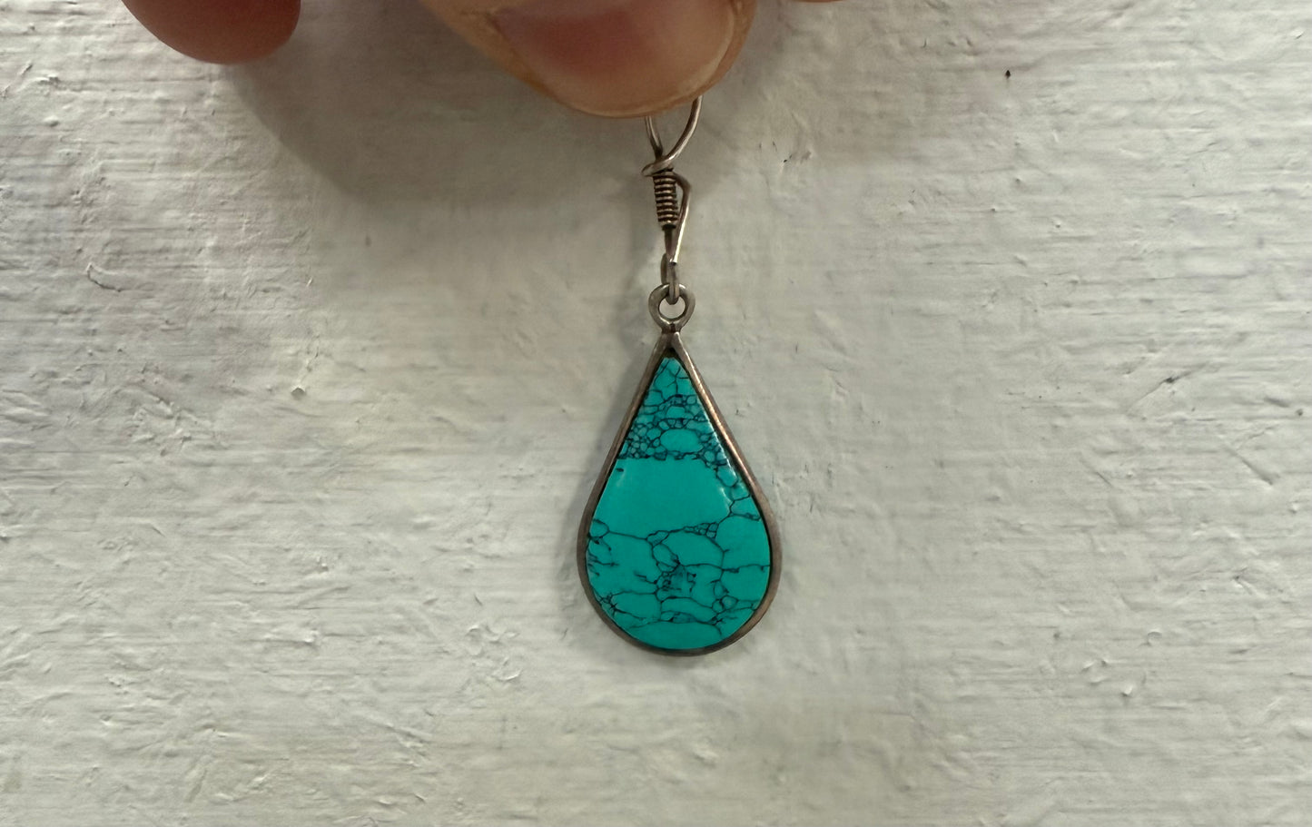 Vintage Silver And Turquoise Pendant