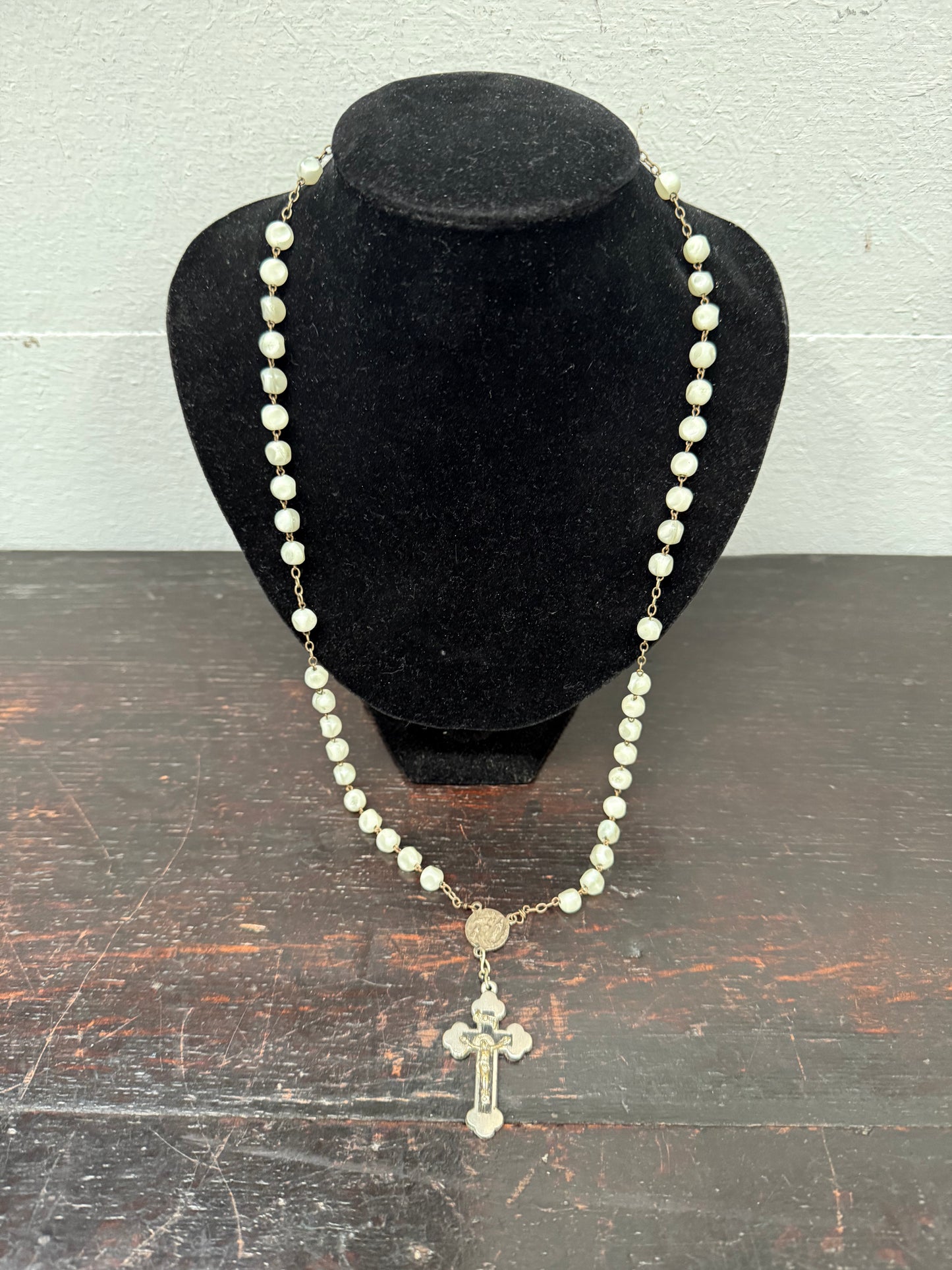 Vintage Mother Of Pearl Rosary Beads