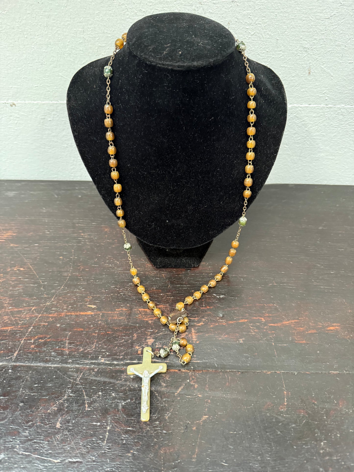 Antique Horn Irish Rosary Beads