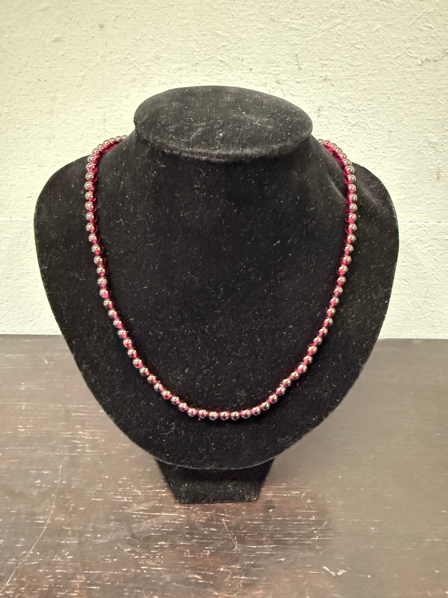 Vintage Garnet Bead Necklace