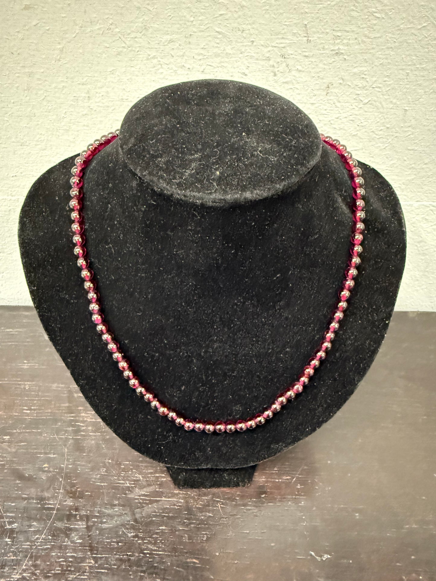 Vintage Garnet Bead Necklace