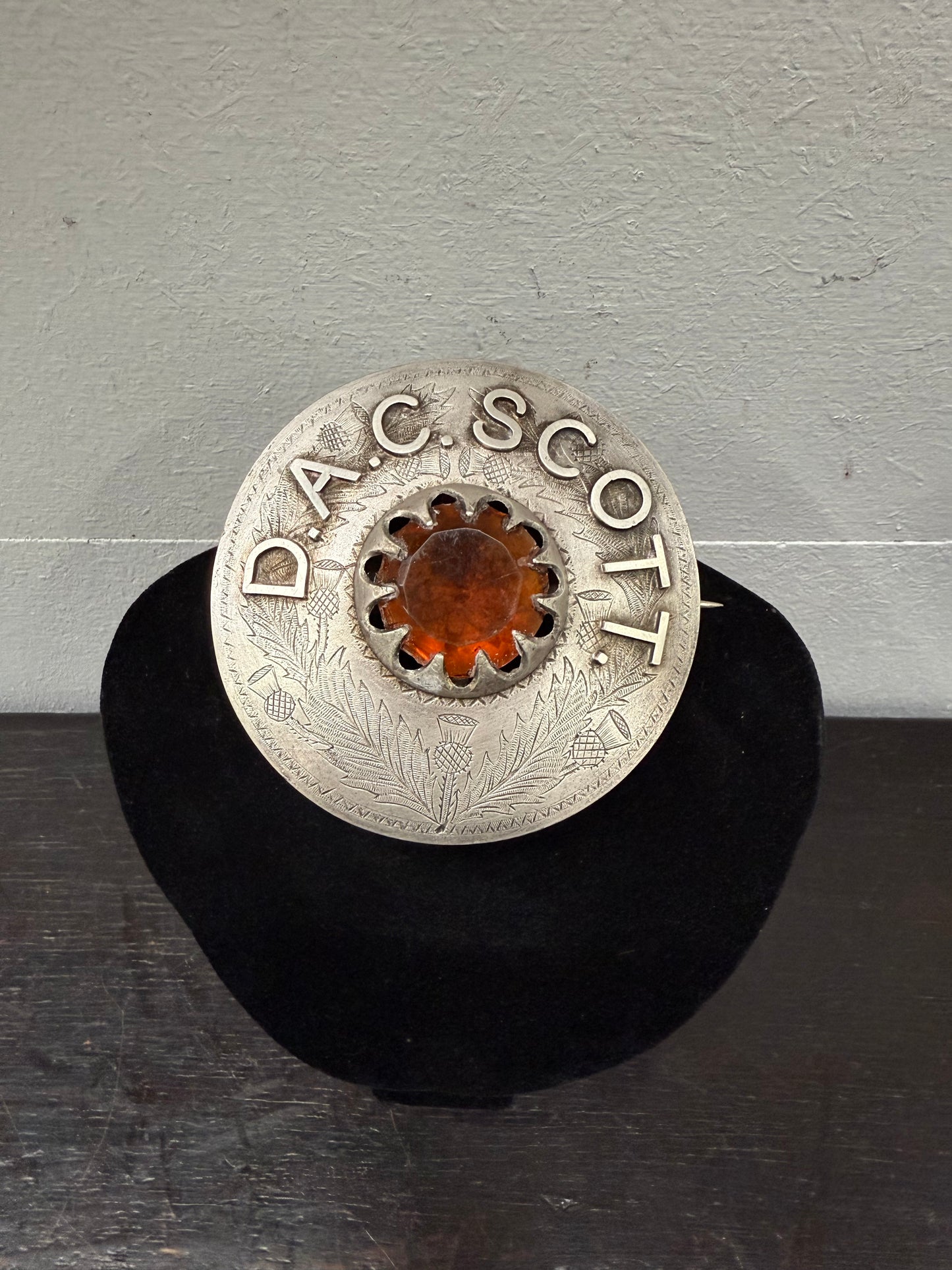 Large Antique Silver Scottish Clan Brooch