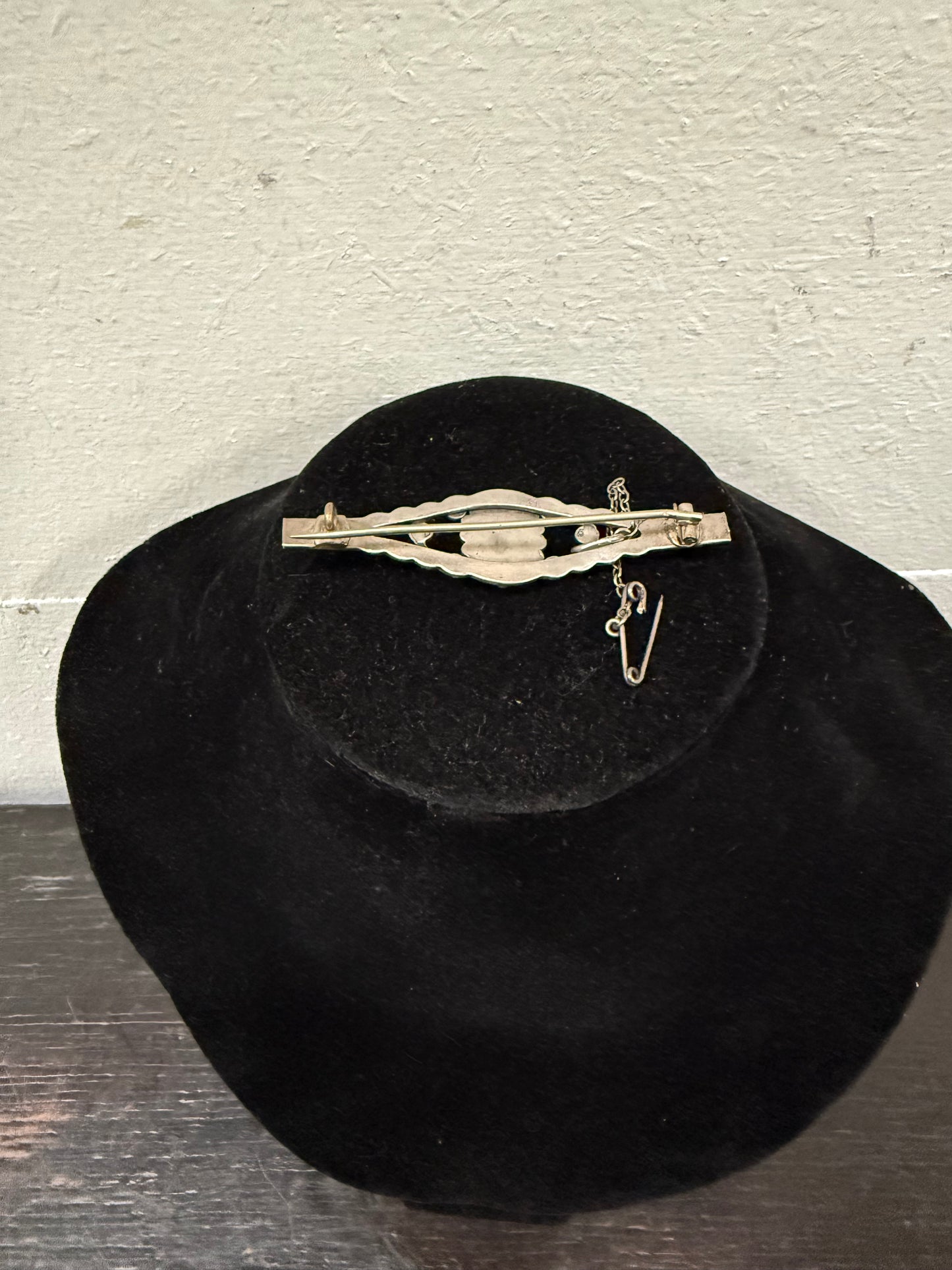 Vintage Mexican Silver & Turquoise Brooch